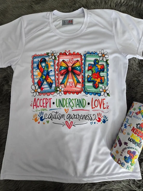 Autism Awareness Graphic Tee - White Womens Size Large New✨️ - Picture 2 of 6